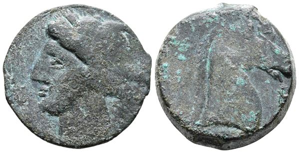 Carthaginian Domain, Sardinia, c. 264-241 BC. Æ Dishekel (29 mm, 15.84 g).