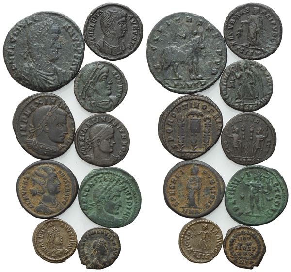  Lot of 9 Æ coins to be catalogued. Lot sold as is, no returns.