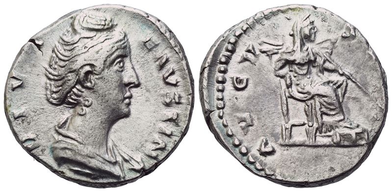 Diva Faustina i (died 141), Denarius, Rome, After 140; Ar (3,51 G; 17 MM; 6 H)