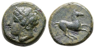 Sicily, Carthaginian Domain, C. 375-350 Bc. Æ (18 MM, 4.85 G).