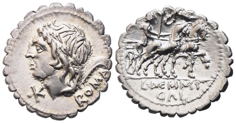 L. Memmius Galeria, Denarius serratus, 106 BC; AR (4 g; 19 mm; 9 h)