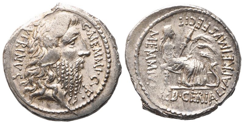C. Memmius, Denarius, 56 Bc; Ar (3,52 G; 18,9 MM; 4 H)