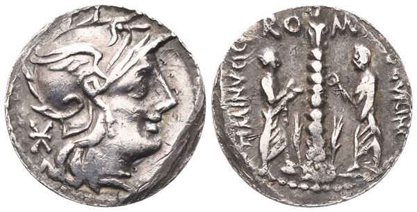 Ti. Minucius Augurinus, Denarius, 134 BC; AR (3,50 g; 17,4 mm)