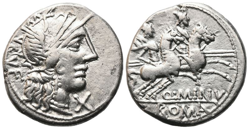 Q. Minucius Rufus, Denarius, 122 Bc; Ar (3,86 G; 18,5 MM; 4 H)