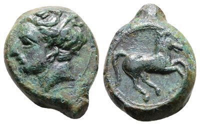Sicily, Carthaginian Domain, C. 375-350 Bc. Æ (14 MM, 4.09 G).