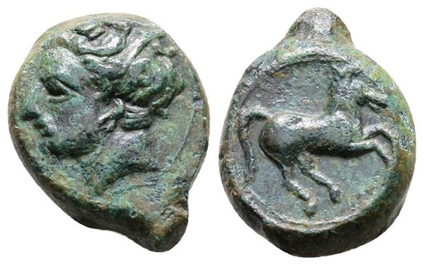 Sicily, Carthaginian Domain, c. 375-350 BC. Æ (14 mm, 4.09 g).