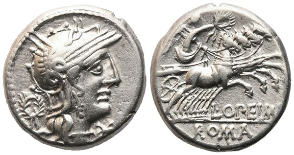 L. Opimius, Denarius, 131 BC; AR (3,91 g; 16,4 mm; 11 h)