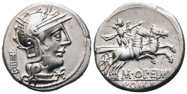 M. Opeimius, Denarius, 131 BC; AR (3,88 g; 16,8 mm; 8 h)