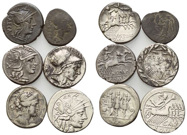  Lot of 6 AR coins to be catalogued. Lot sold as is, no returns.