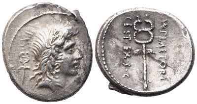 M. Plaetorius Cestianus, Denarius, Rome, 69 Bc; Ar (4,13 G; 18 MM; 3 H)