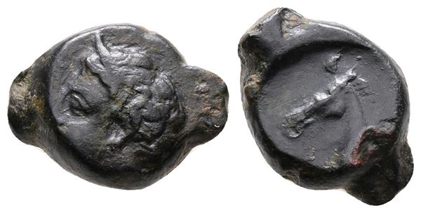 Sicily, Carthaginian Domain(?), c. 375-350 BC. Æ (12 mm, 3.54 g).