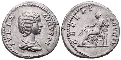 Julia Domna (193-217), Denarius, Rome, 196-211; Ar (3,58 G; 18,8 MM; 12 H)