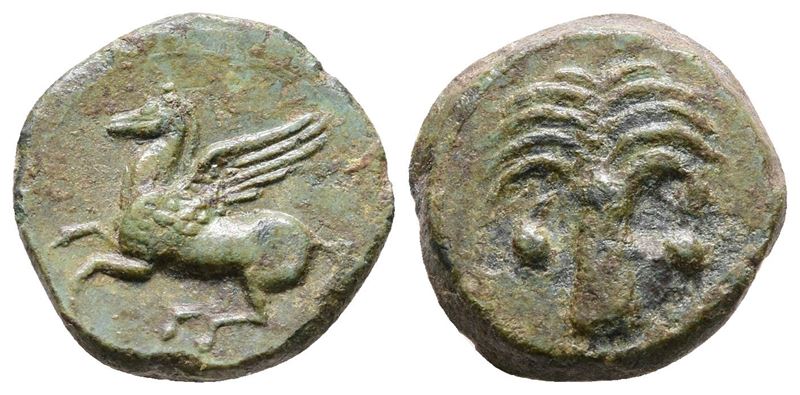Sicily, Carthaginian Domain, C. 330-320 Bc. Æ (16 MM, 3.43 G).