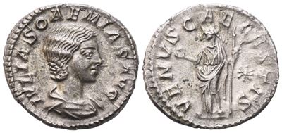 Julia Soaemias Augusta (218-222), Denarius, Rome, 220-222; Ar (2,67 G; 18,5 MM; 6 H)