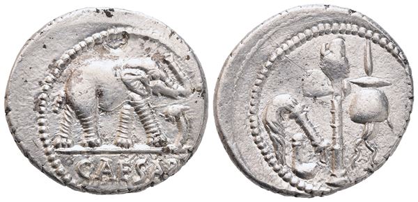 C. Iulius Caesar, Denarius, 49-48 BC; AR (4,08 g; 18,6 mm; 7 h)
