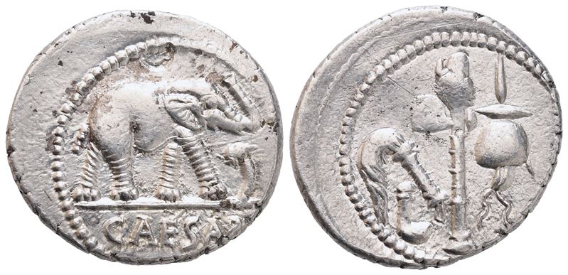 C. Iulius Caesar, Denario (49-48 a.C.), AR, 4,08 g