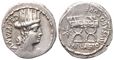 M. Plaetorius Cestianus, Denarius, 67 Bc; Ar (3,95 G; 18 MM; 6 H)
