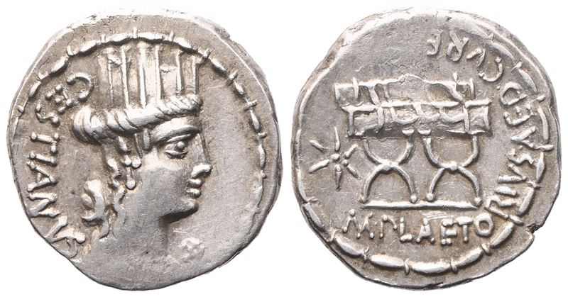 M. Plaetorius Cestianus, Denarius, 67 Bc; Ar (3,95 G; 18 MM; 6 H)