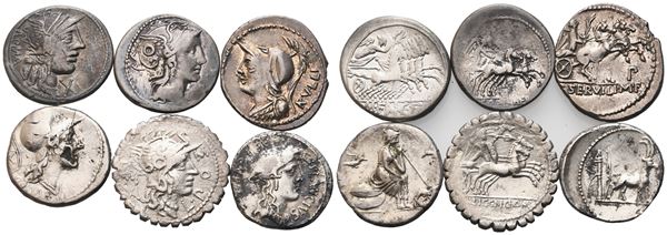 Lot of 6 Roman Republican denarii