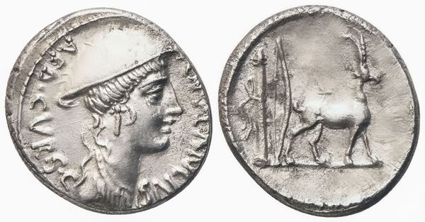 Cn. Plancius, Denarius, Rome, 55 BC; AR (3,50 g; 17,6 mm; 3 h)