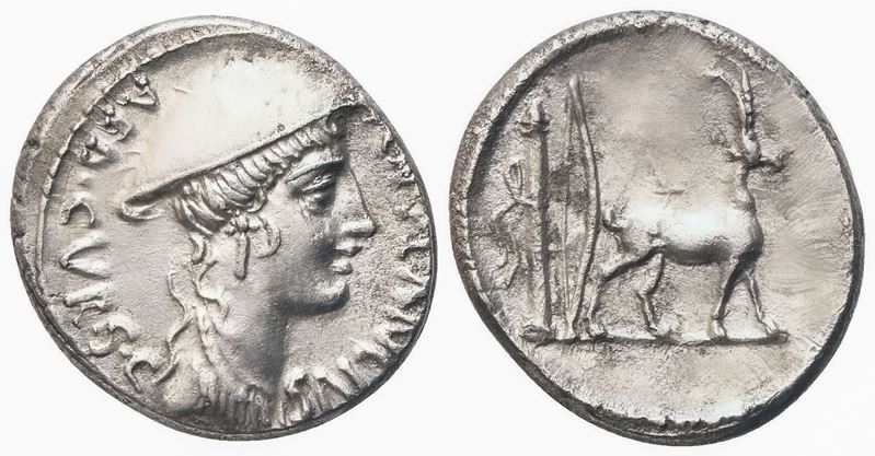 Cn. Plancius, Denarius, Rome, 55 BC; AR (3,50 g; 17,6 mm; 3 h)