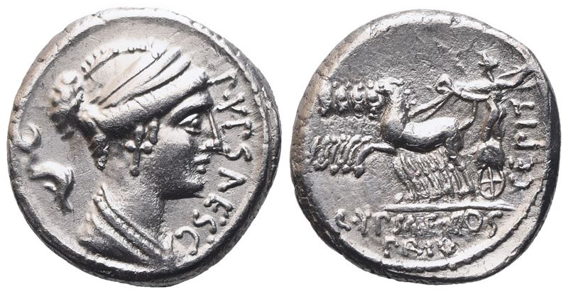 P. Plautius Hypsaeus, Denarius, 60 Bc; Ar (3,76 G; 17,5 MM; 4 H)