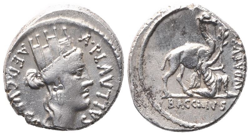 A. Plautius, Denarius, 55 Bc; Ar (3,93 G; 17,5 MM; 4 H)
