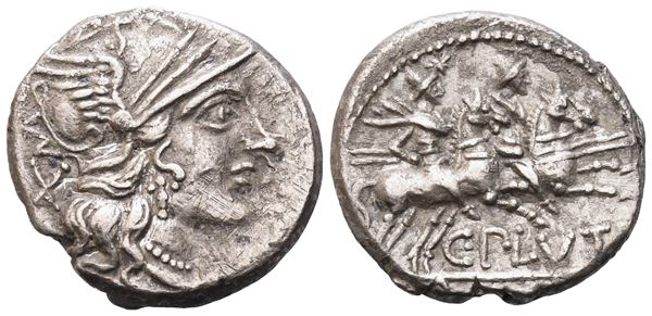 C. Plutius, Denarius, Rome, 121 BC; AR (3,91 ; 18,4 mm; 9 h) 