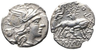 Sex. Pompeius Fostlus, Denarius, 137 Bc; Ar (3,45 G; 19,5 MM; 9 H)