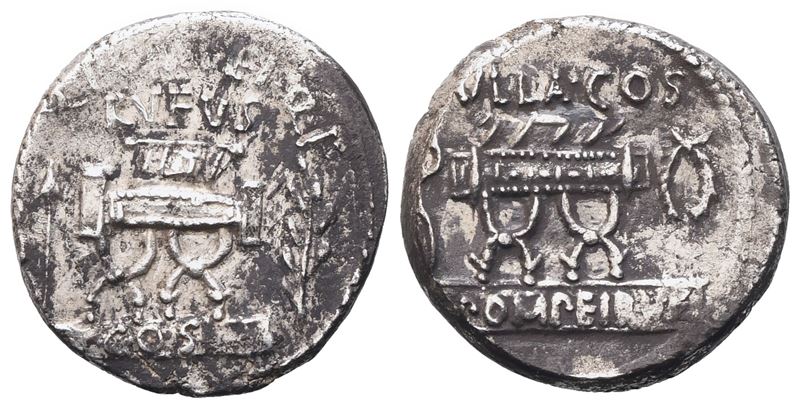 Q. Pompeius Rufus, Denarius, 54 Bc; Ar (3,68 G; 16,3 MM; 8 H)