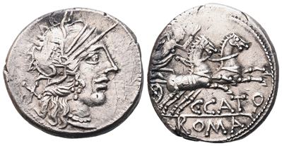 C. Porcius Cato, Denarius, Rome, 123 Bc; Ar (3,92 G; 18,5 MM; 3 H)