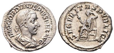 Gordian III (238-244), Denarius, Rome, 240; Ar (3,29 G; 20 MM; 12 H), Roma