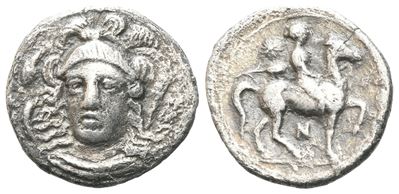Sicily, Syracuse, 344-317 Bc. Ar Hemidrachm (15 MM, 1.80 G).