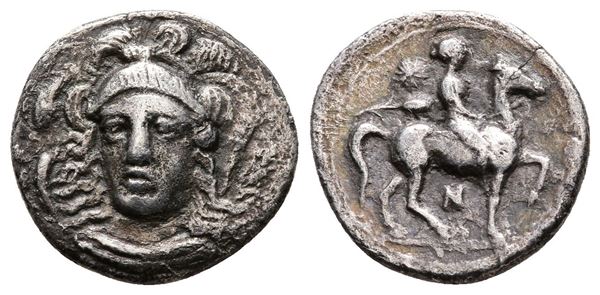 Sicily, Syracuse, 344-317 BC. AR Hemidrachm (15 mm, 1.80 g).