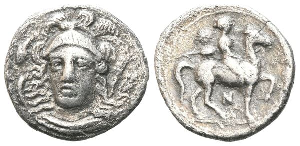 Sicily, Syracuse, 344-317 BC. AR Hemidrachm (15 mm, 1.80 g).