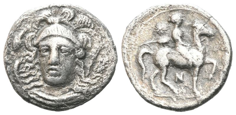 Sicily, Syracuse, 344-317 Bc. Ar Hemidrachm (15 MM, 1.80 G).