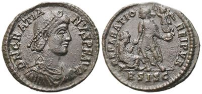 Gratian (367-383), Follis, Siscia, 378-383; Æ (4,40 G; 24,5 MM; 12 H)