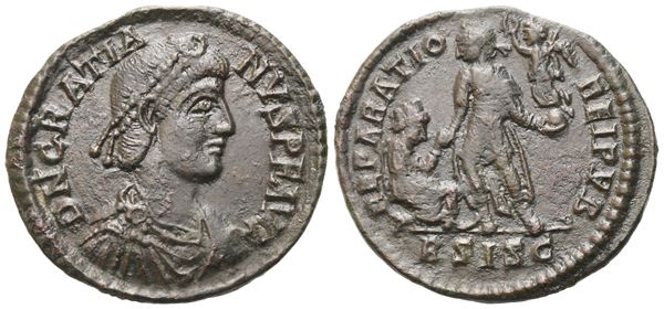 Gratian (367-383), Follis, Siscia, 378-383; Æ (4,40 g; 24,5 mm; 12 h)