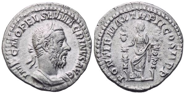 Macrinus (217-218), Denarius, Rome, early 218; AR (3,18 g; 19,2 mm; 12 h)