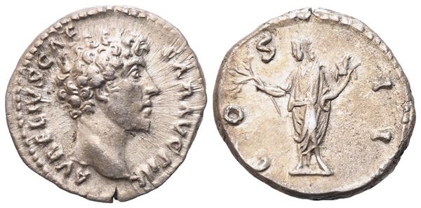 Marcus Aurelius as Caesar (139-161), Denarius, Rome, 145-147; AR (3,31 g; 18 mm; 6 h)