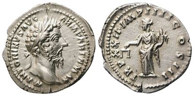 Marcus Aurelius (161–180), Denario, Roma, 167–168