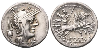 L. Postumius Albinus, Denarius, 131 Bc; Ar (3,28 G; 19 MM; 4 H)