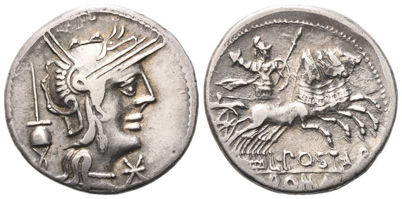 L. Postumius Albinus, Denarius, 131 Bc; Ar (3,28 G; 19 MM; 4 H)