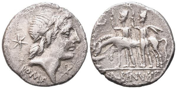 A. Postumius Sp.f. Albinus, Denarius, Rome, 96 BC (?); AR (3,72 g; 17,9 mm; 3 h)