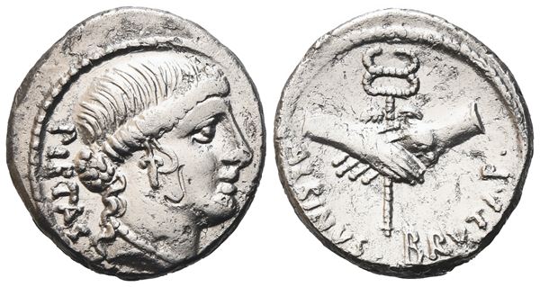 Decimus Iunius Brutus Albinus, Denarius, 48 BC; AR (3,64 g; 18,2 mm; 12 h) 