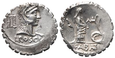 L. Roscius Fabatus, Denarius Serratus, 64 Bc; Ar (4,03 G; 19,4 MM; 4 H)
