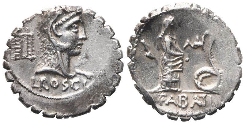 L. Roscius Fabatus, Denarius Serratus, 64 Bc; Ar (4,03 G; 19,4 MM; 4 H)