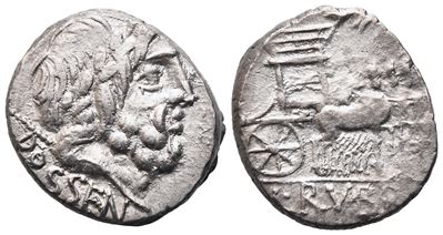 L. Rubrius Dossenus, Denarius, Rome, 87 Bc; Ar (4,02 G; 15,8 MM; 8 H)