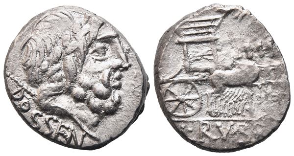 L. Rubrius Dossenus, Denarius, Rome, 87 BC; AR (4,02 g; 15,8 mm; 8 h) 