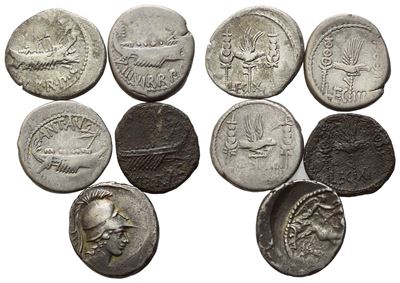 Lot Of 5 Ar And Æ Coins To Be Catalogued. Lot Sold As Is, No Returns.